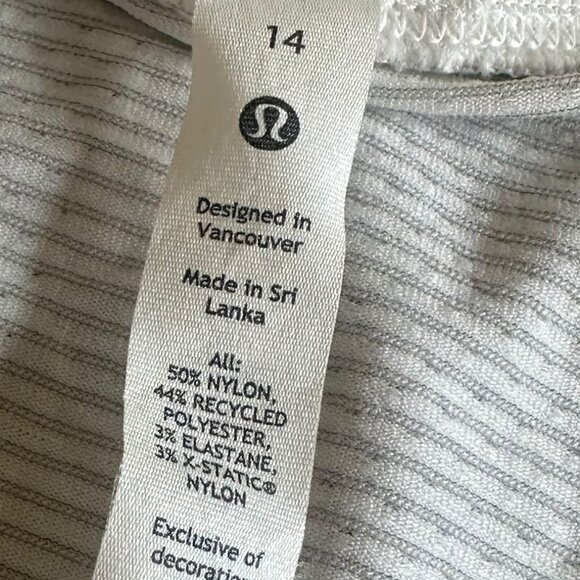 Lululemon Swiftly Long Sleeve White Shirt Top Athleisure Athletic Size 14 Womens - Picture 6 of 10